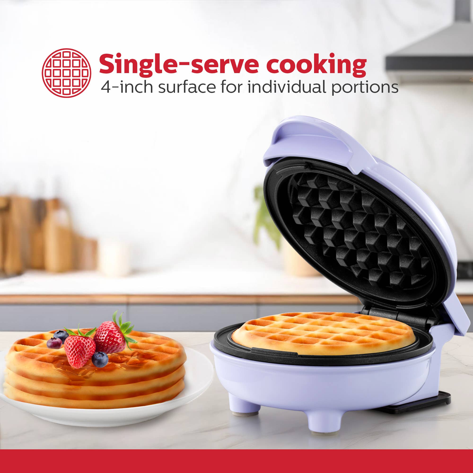 Holstein Housewares - Wholesale Kitchen Appliance - Personal Waffle Maker - 4 inch Mini - Assorted Colors 17