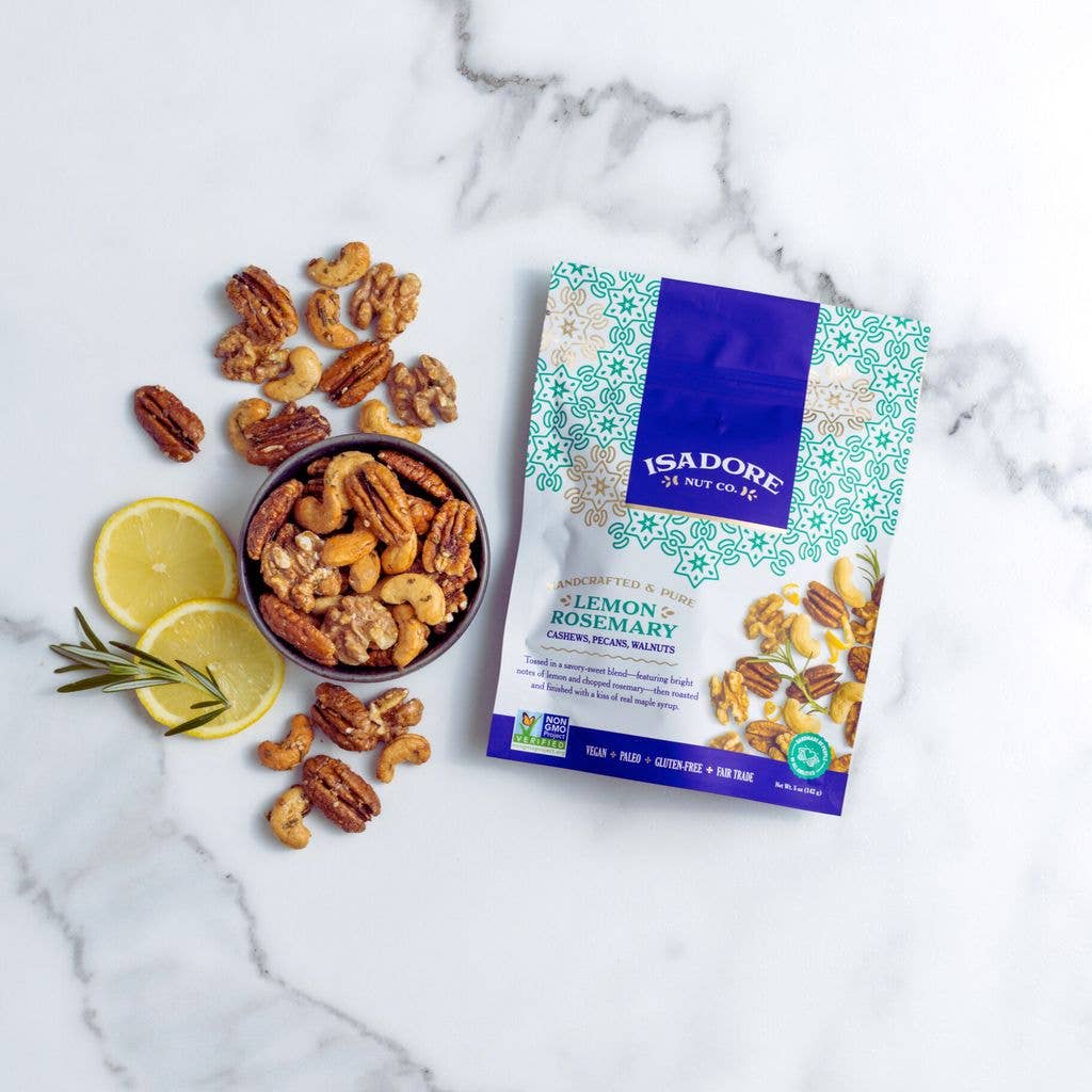 Isadore Nut Company - Wholesale Nuts - Lemon Rosemary: Cashews, Pecans, Walnuts- 5 oz- Non-GMO8