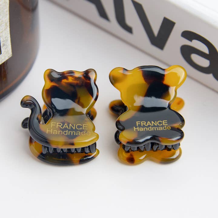 TheDivaSoap - Wholesale Hair Clip - Women's - Acetate Mini Cute Cat and Bear Hair Clip14