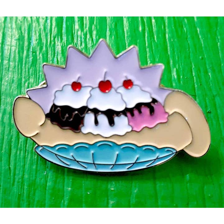 Microcosm Publishing & Distribution – wholesale Lapel pin/button – Banana Split Dildo Enamel Pin3
