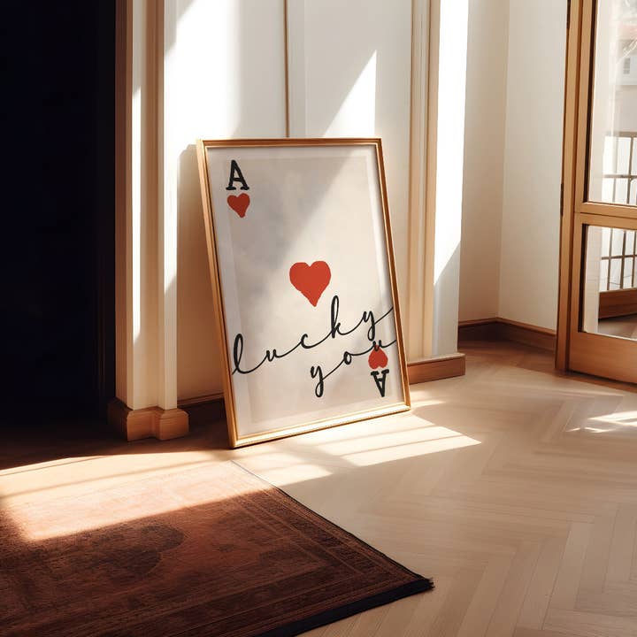 Refined Spaces - Wholesale Art Print - Lucky You Print | Trendy Home Decor | Playing Cards Art1