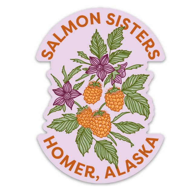 Salmon Sisters - Wholesale Sticker - Salmonberry Decal