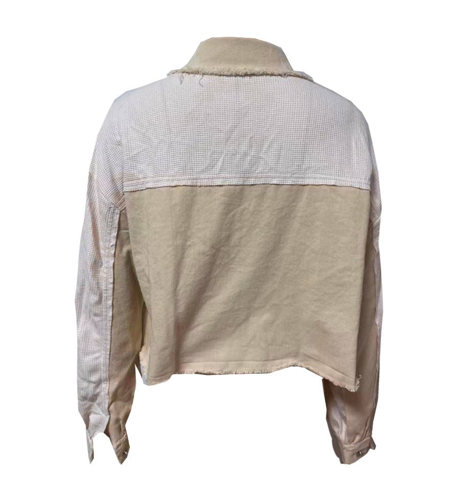 HIDDENBRAND - Wholesale Coat - Women's - Waffle Patchwork Coat1