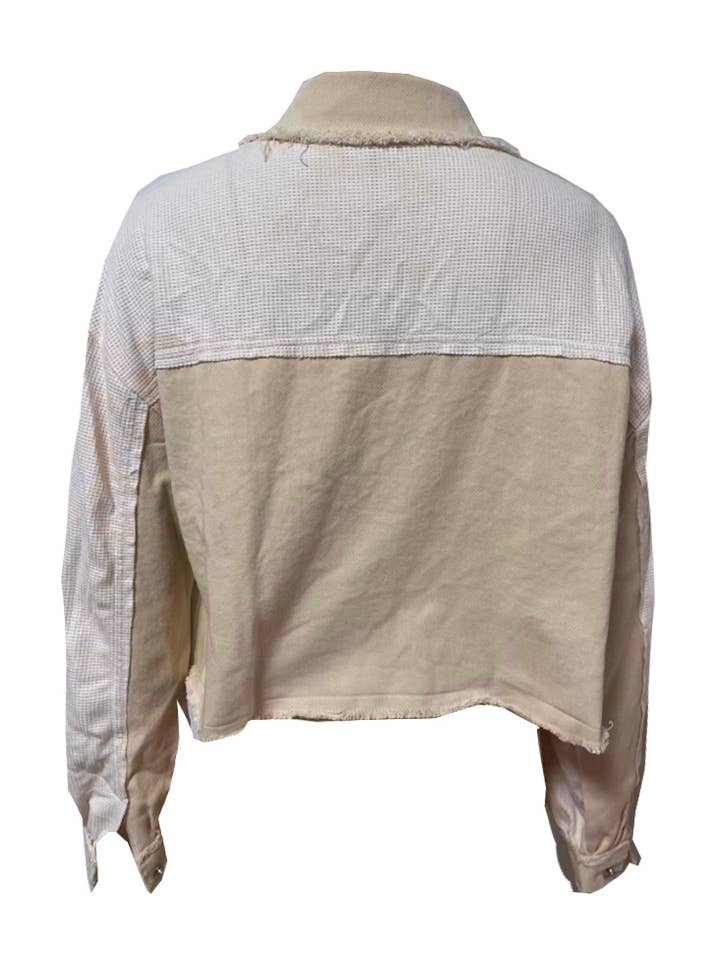 HIDDENBRAND - Wholesale Coat - Women's - Waffle Patchwork Coat1