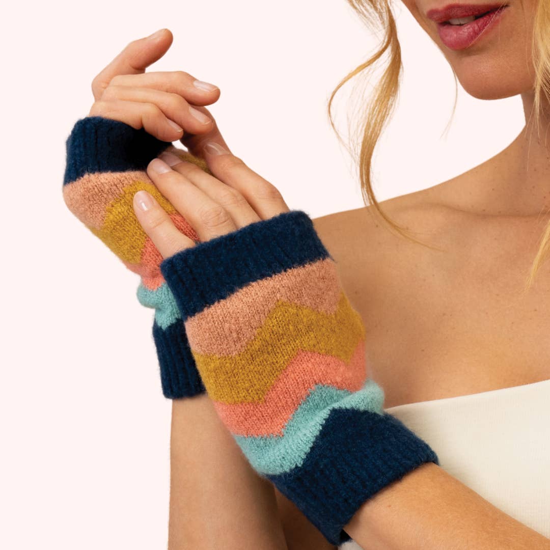 Powder Design - Europe - Wholesale Hand Warmer - Ladies Nora Wrist Warmers - Navy Mix