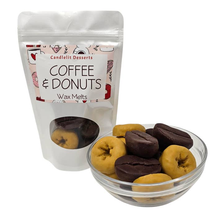 Wax Melt Bag - Coffee Bean & Donut Shaped Wax Melts for wholesale by Candlelit Desserts