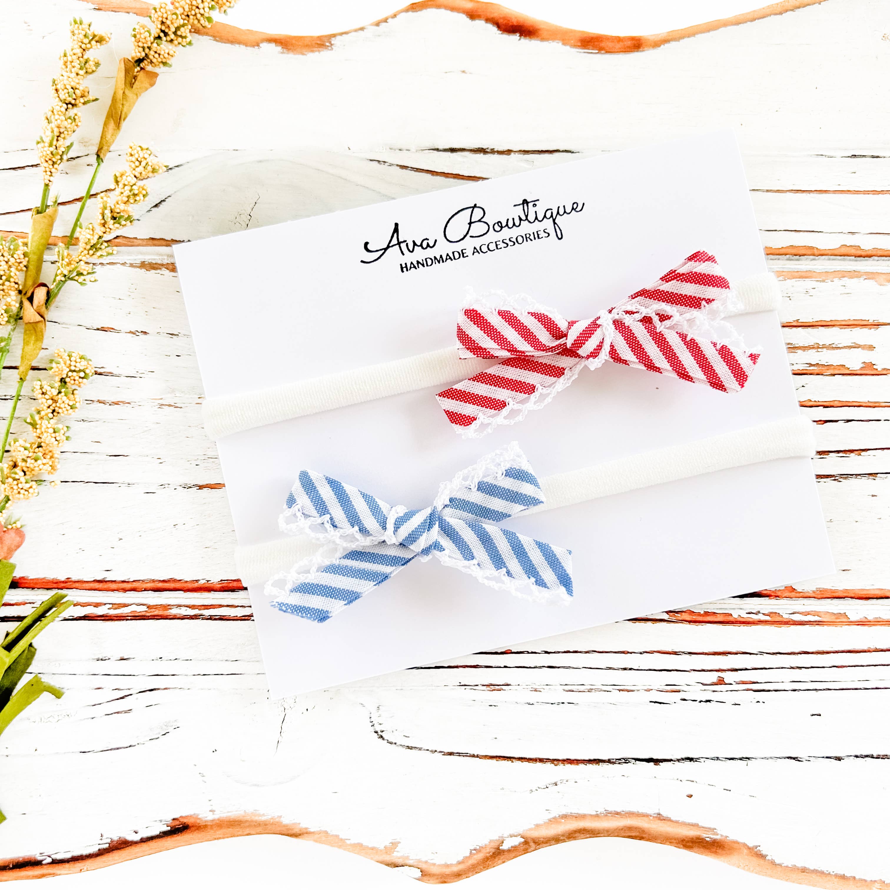 Ava Bowtique - Vente Bandeau – bébé - Bandeaux en seersucker pour bébé