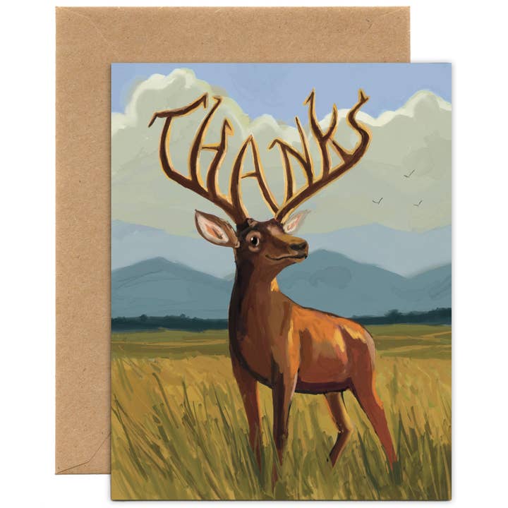 Thanks Deer Card for wholesale by Tiny and Snail