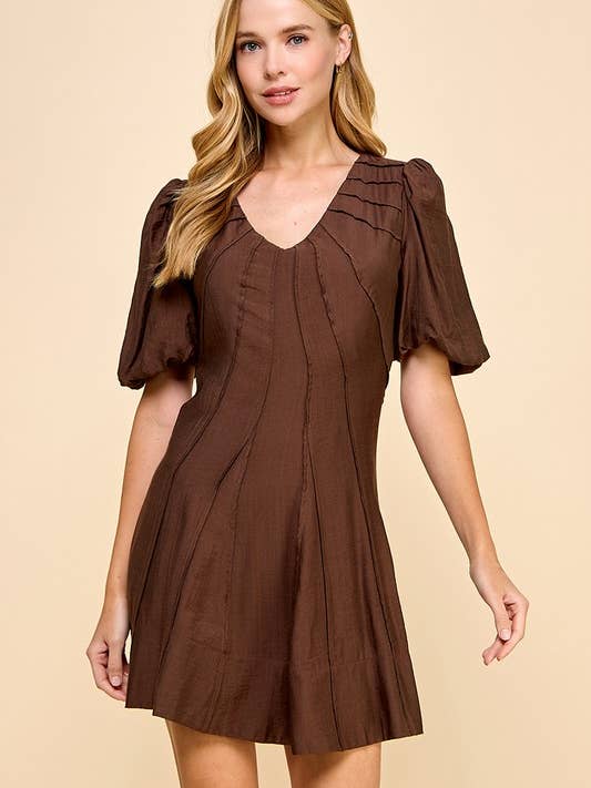 CD04821-Front Decorative Seams Detail Dress for wholesale by TCEC