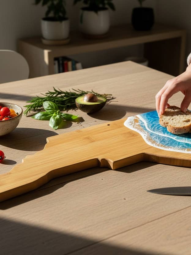 Coastal State Charcuterie Boards- Ocean Wave Board - Custom for wholesale by Sam + Sea Artistry