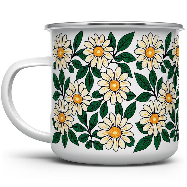 Loftipop - Wholesale Coffee Mug - Floral Daisy Camp Mug, Nature Flower Garden Botanical Gifts