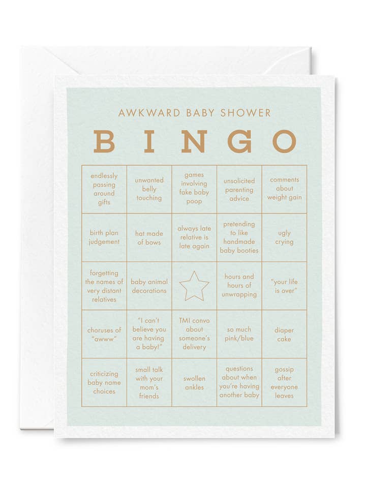 Baby Shower Bingo Card for wholesale by Tiny Hooray