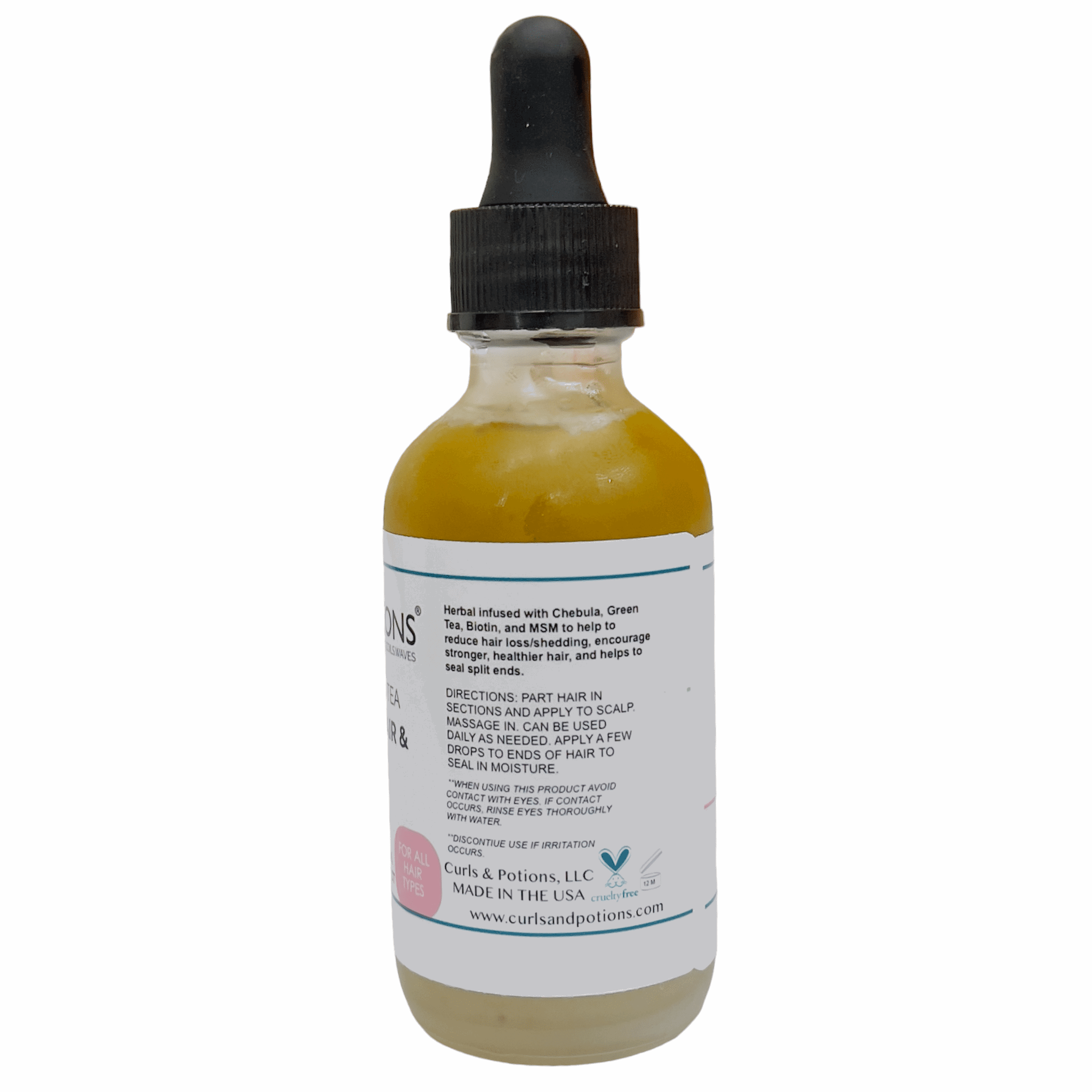 Curls & Potions - Wholesale Haarolie - Chebula & Green Tea Kruidenmuntolie voor haar en hoofdhuid3