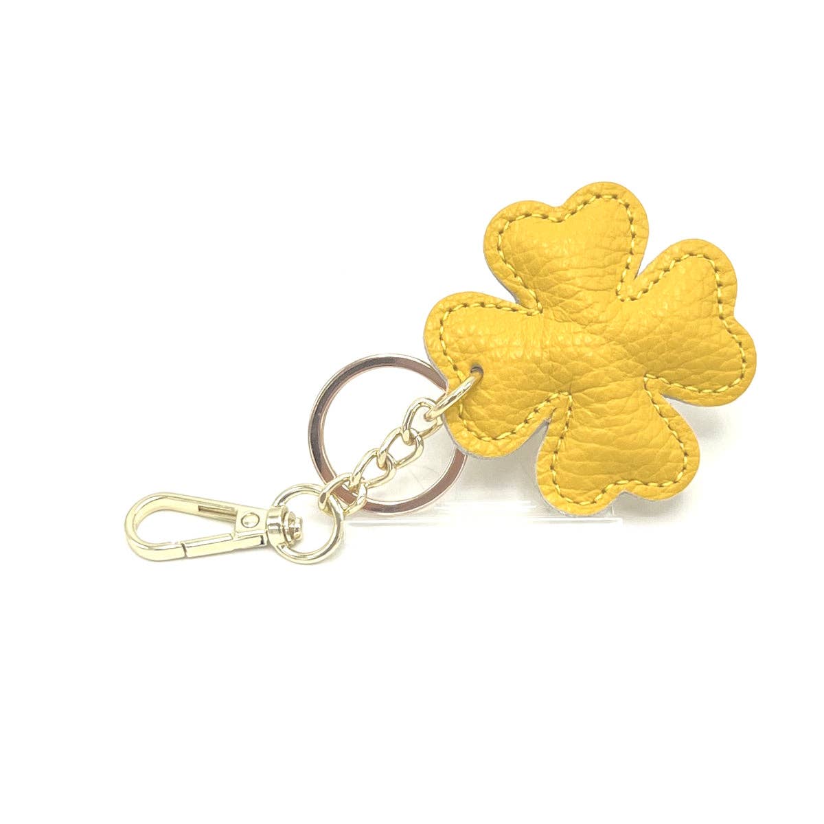 Suie Valentini srl - Vente Porte-clés – femme - Porte-clés en cuir véritable avec feuille porte-bonheur, art. PO0418