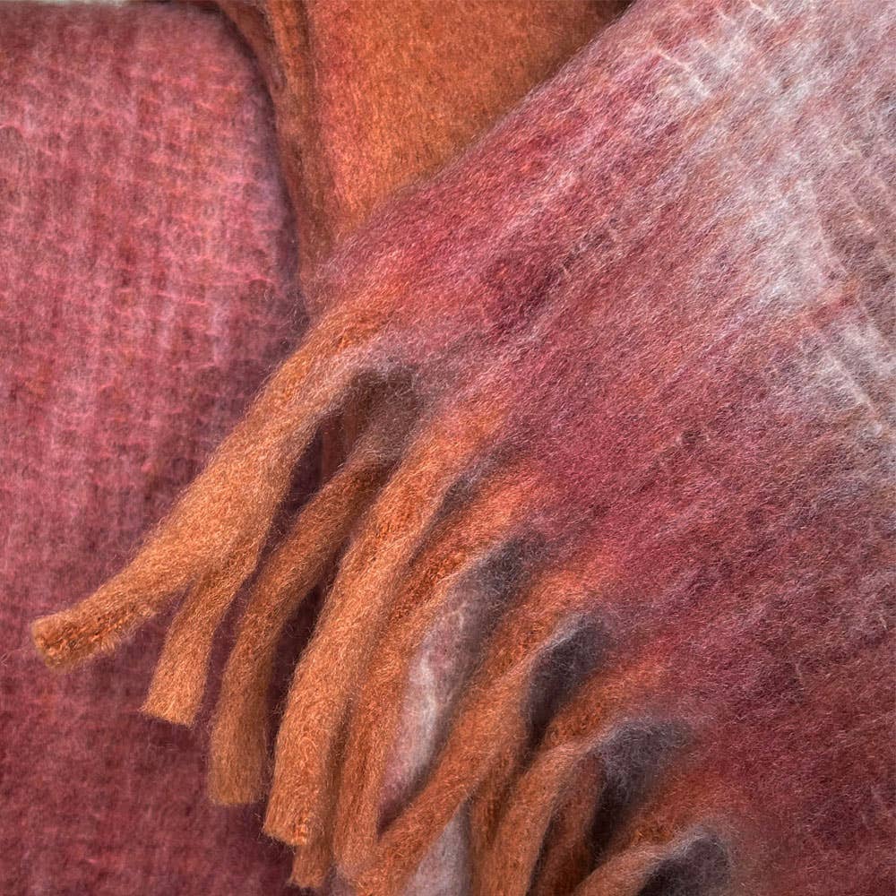 Malagoon - Wholesale Throw Blanket - Zapotec soft spicy red recycled throw3