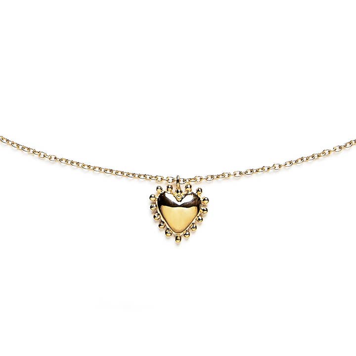 Collar de vermeil con colgante de corazón grande de perla para venta al por mayor de Agnès de Verneuil