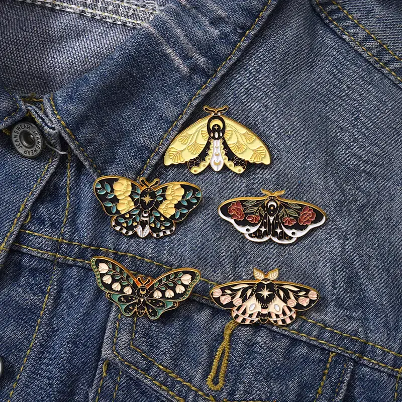 Magnifique Hearts - Wholesale Lapel Pin/Button - Floral Moth Butterfly Enamel Pins - Beautiful brooch pins8