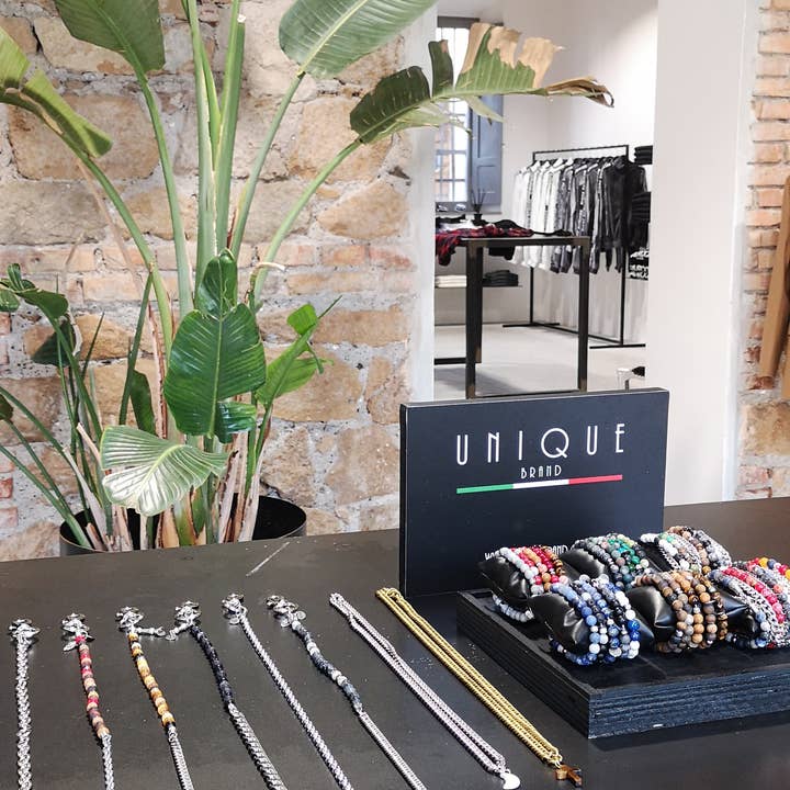 Unique Brand – Engroshandel Smykkesæt – Dobbelt rund armbånd eller halskæde i sten og stål11