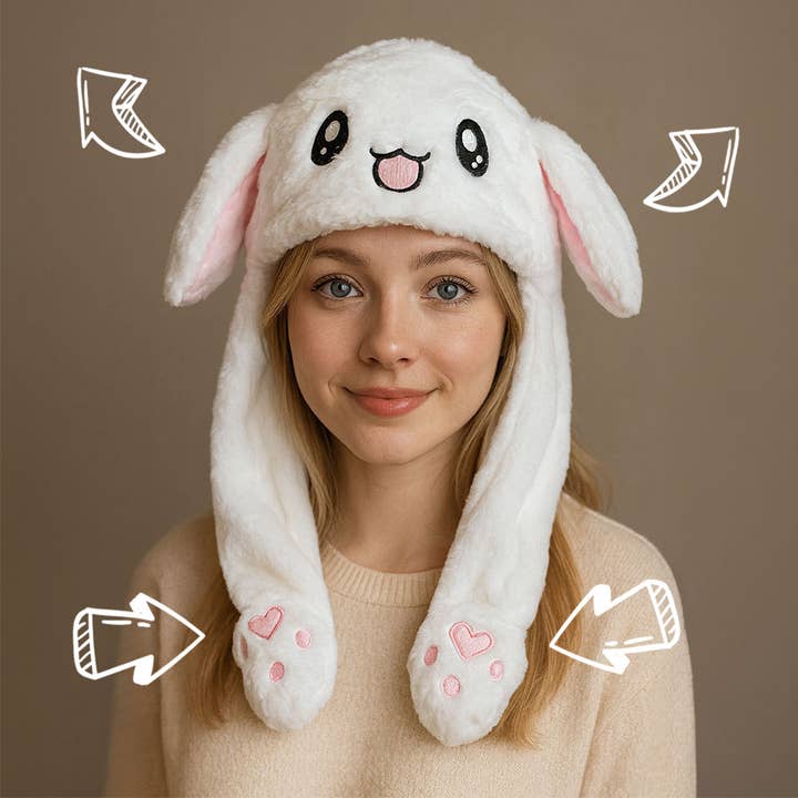 Plush Bunny Ear Flaps Winter Hat for wholesale by Sensibling Corp.