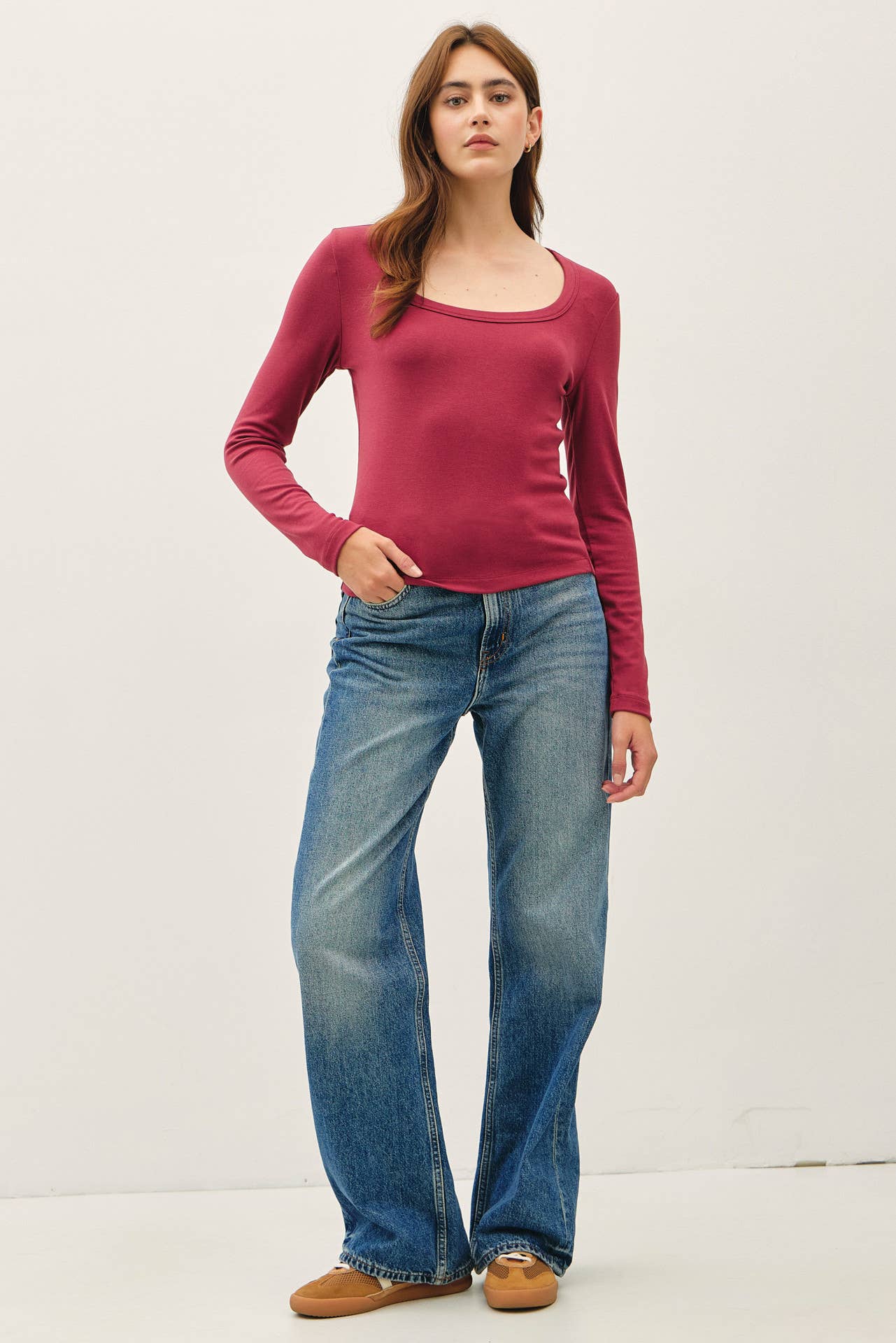 Be Cool - Wholesale Knit Top - Women's - BASIC SCOOP NECK LONG SLEEVE TOP17