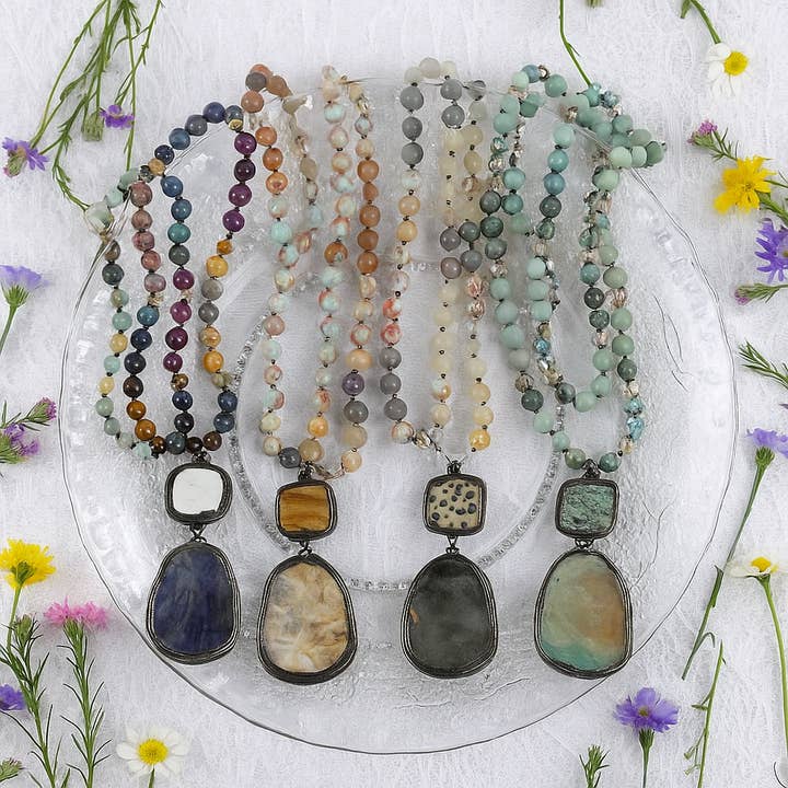 Wild & Free - Wholesale Pendant/Charm Necklace - Collar bohemio de piedra natural4
