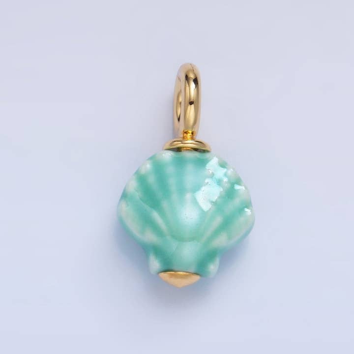 Aim Eternal - Wholesale Individual charm/pendant - 24K Gold Filled Nature Floral Mushroom Pet Sea Sell Ceramic Drop Charm4