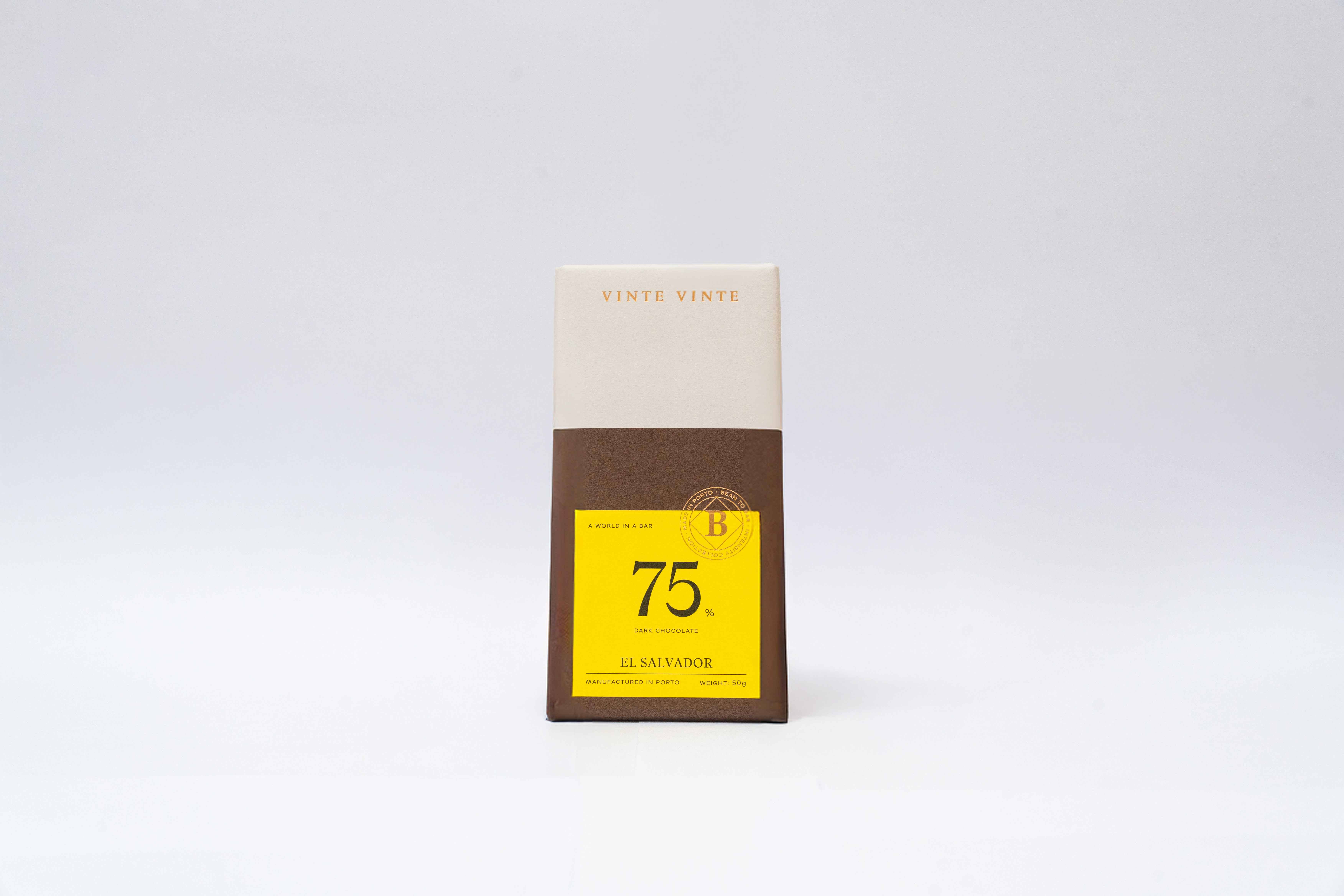 Vinte Vinte Chocolate - Vendita all'ingrosso Barretta di cioccolato - CIOCCOLATO FONDENTE INTENSITÀ 75% EL SALVADOR 50G