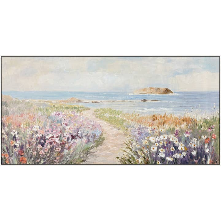 Art mural sur toile de côte en fleurs pour la vente par Streamline Art