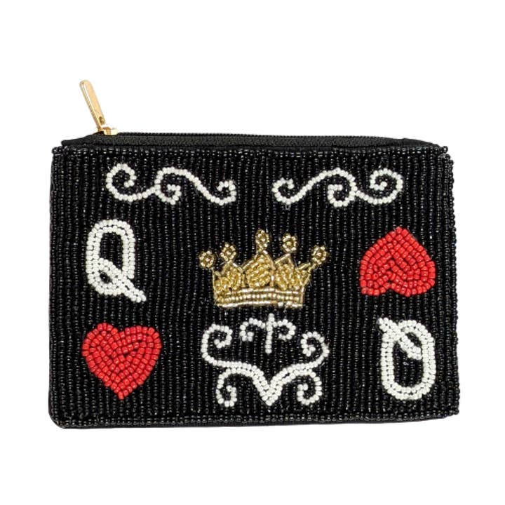 Portamonete con Perline a Tema Regina di Cuori per la vendita all'ingrosso da parte di Nima Accessories Inc