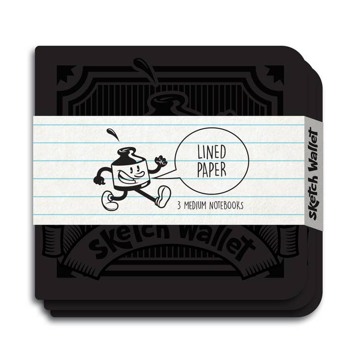 Medium Lined Paper Sketchbooks - 3 Pack for wholesale by Inky's