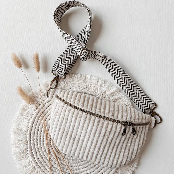 Bauchtasche aus Breitcord, Natur für den Großhandel von maimoiselle