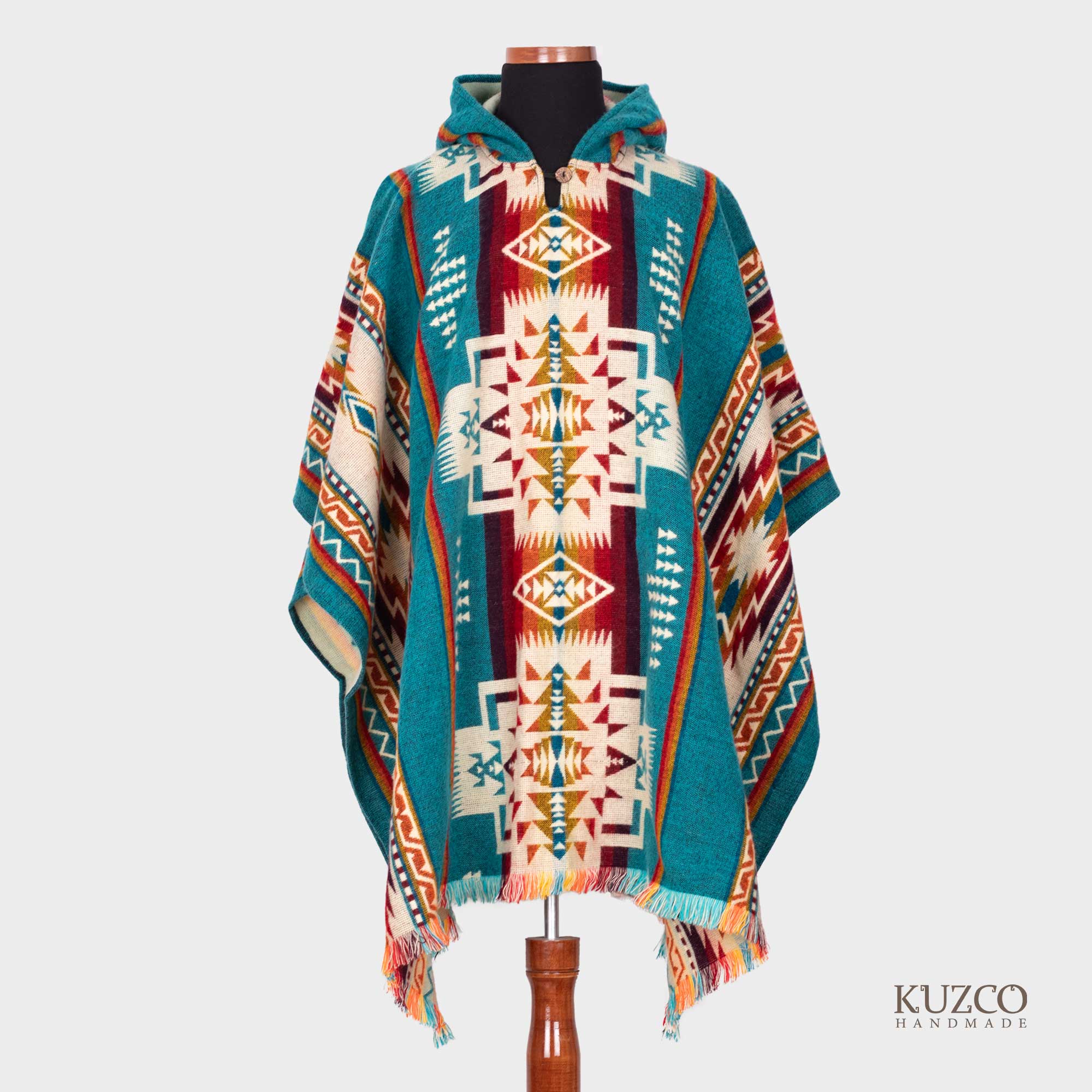 KuzcoHandmade - Vendita all'ingrosso Poncho - Uomo - Poncho in Alpaca per Uomo, Realizzati da Mani Indigene2