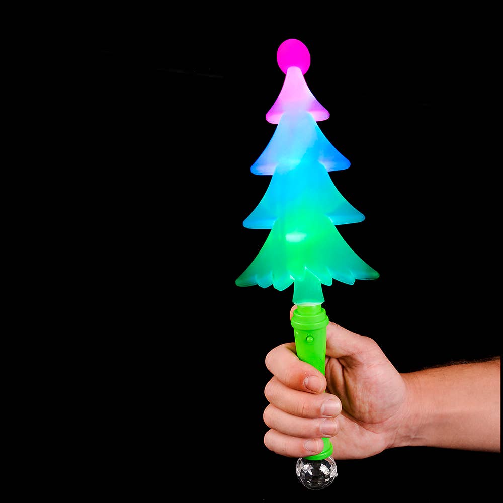 The Toy Network - Wholesale Light-Up Toy - Kids & Baby - 13" FLASHING CHRISTMAS TREE WAND1