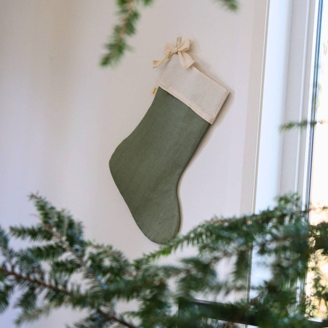 Next Chance - Wholesale Holiday Stocking - Bas de Noël avec boucle - Lin eucalyptus1