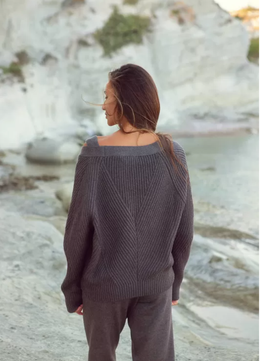 Nenya Fashion Limited - Wholesale Cardigan - Women's - Cotton Rich Textured V-Neck Cardigan Geometria2