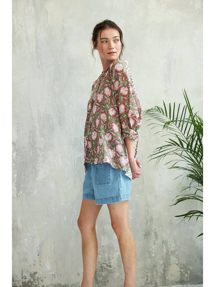 summer batik green SHANY SHIRT for wholesale on Faire2