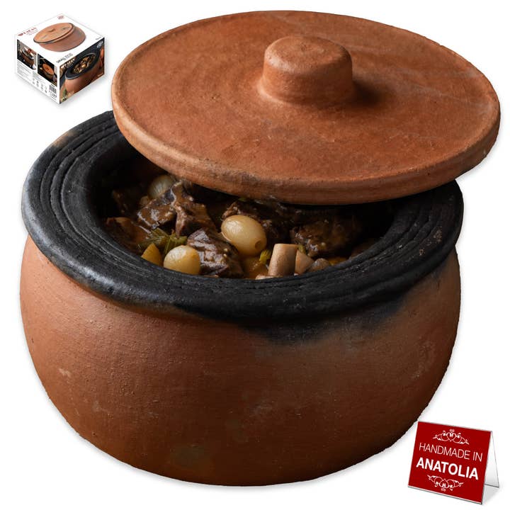 Hakan - Wholesale Cooking pot - Hakan Efes Clay Pot with Lid, Unglazed TwiceBaked Terracotta11