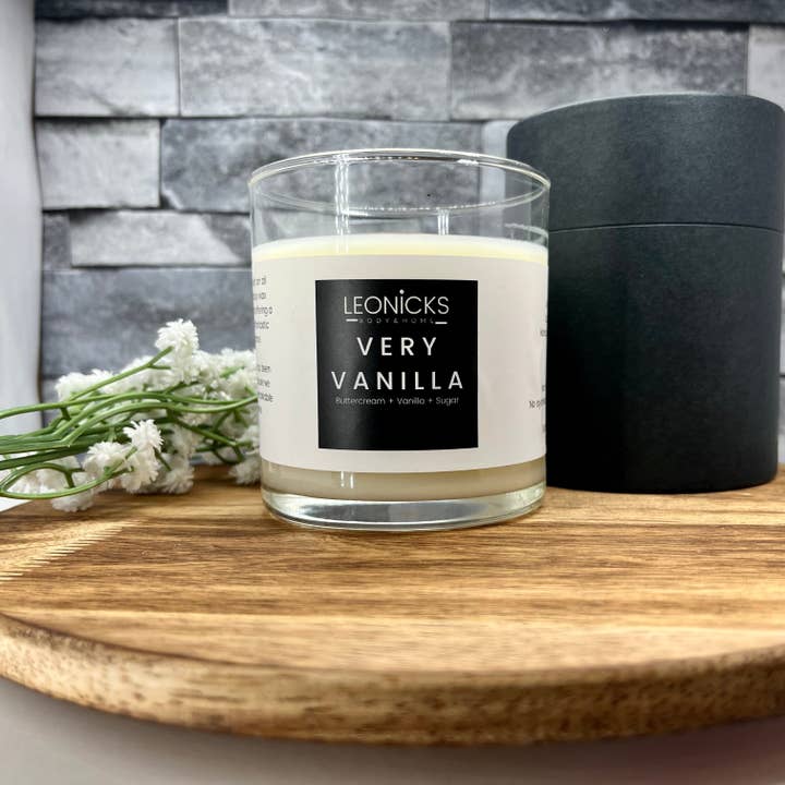 Very Vanilla Wood Wick Candles for wholesale by Leonicks LLC