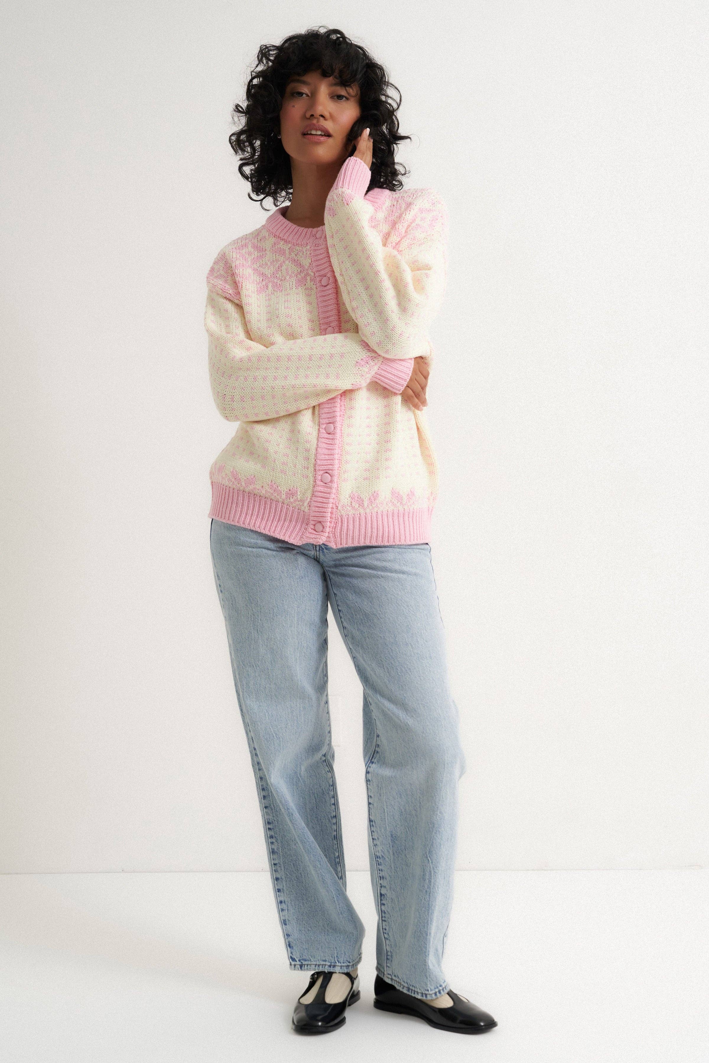 Callahan Knitwear - Wholesale Knit Sweater - Women's - Oversized Maeve Cardigan - Pink3