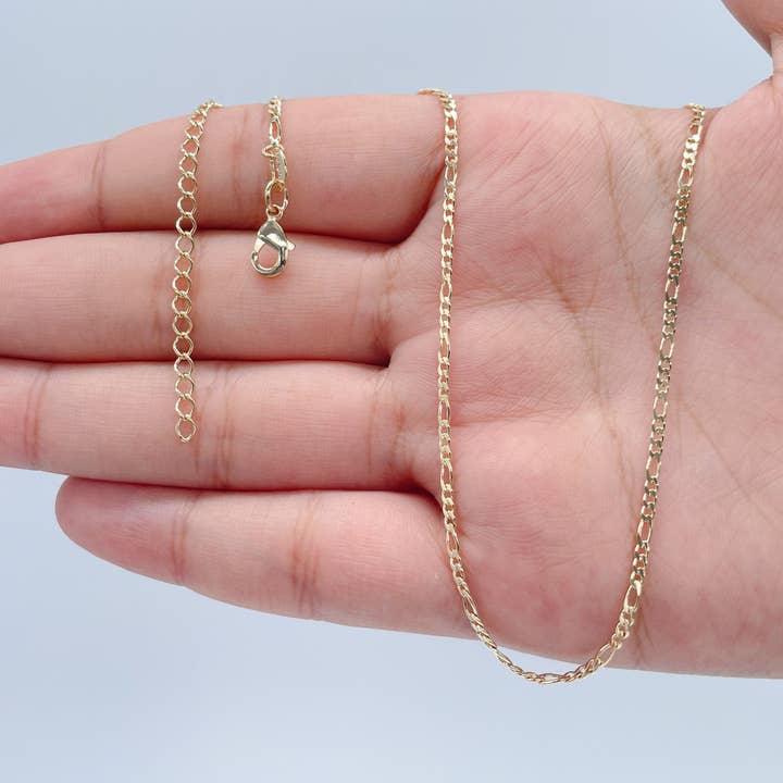 Milie Jewels – wholesale Kedjehalsband – 18k guld fylld 2mm Figaro 3X1 kedja halsband för grossist smycken att göra