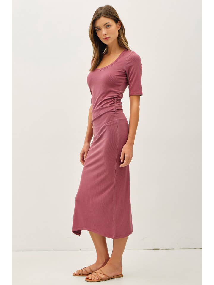 Be Cool - Wholesale Dress - Women's - BASIC RIBBED MIDI DRESS WITH SIDE SLIT 6
