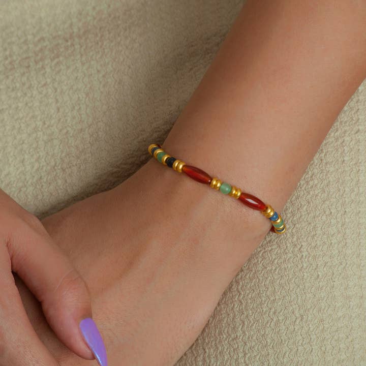 Discoveries, Inc. – wholesale Beaded bracelet – Cleopatra Carnelian Beaded Bracelet - Egyptian Inspired3