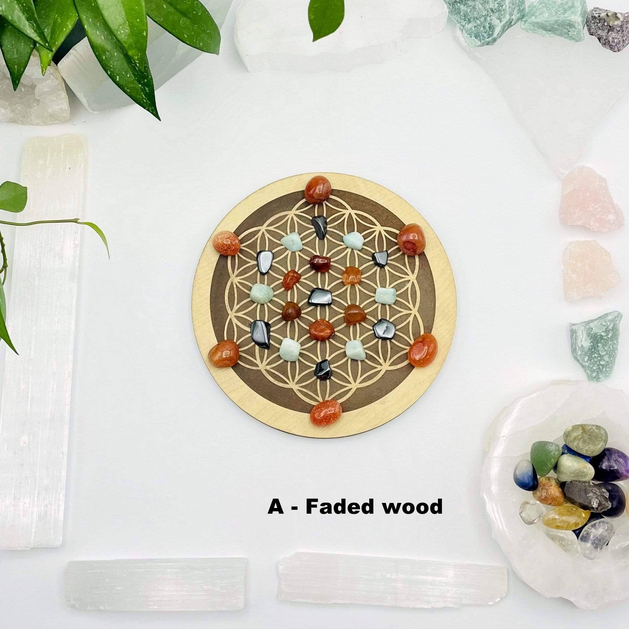 Rock Paradise - Wholesale Crystal Grid - Crystal Grid Flower of Life Wooden Grid0