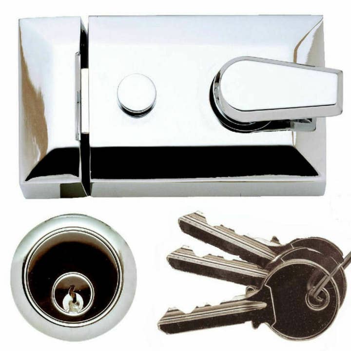 Architectural Front Door Standard Night Latch Chrome for wholesale by IronmongeryWorld
