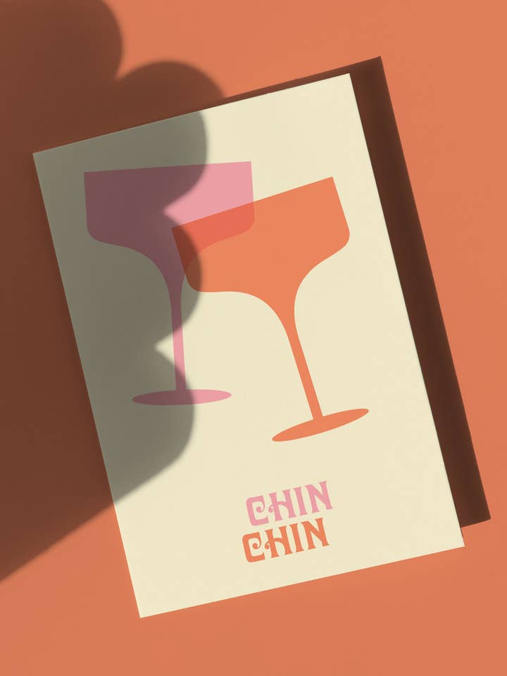 Chin Chin-Greeting Card-Retro style and other Purchase Wholesale peper harow. Free Returns & Net 60 Terms on Faire trending on Faire.