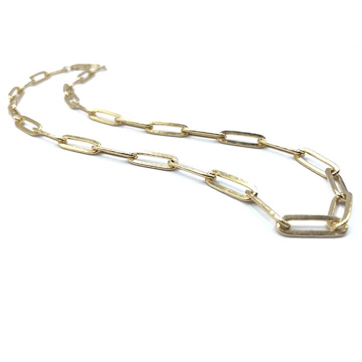 14k Gold-Filled Paperclip Extra Large Links Necklace - 16.5" Waterproof! for wholesale by erin gray