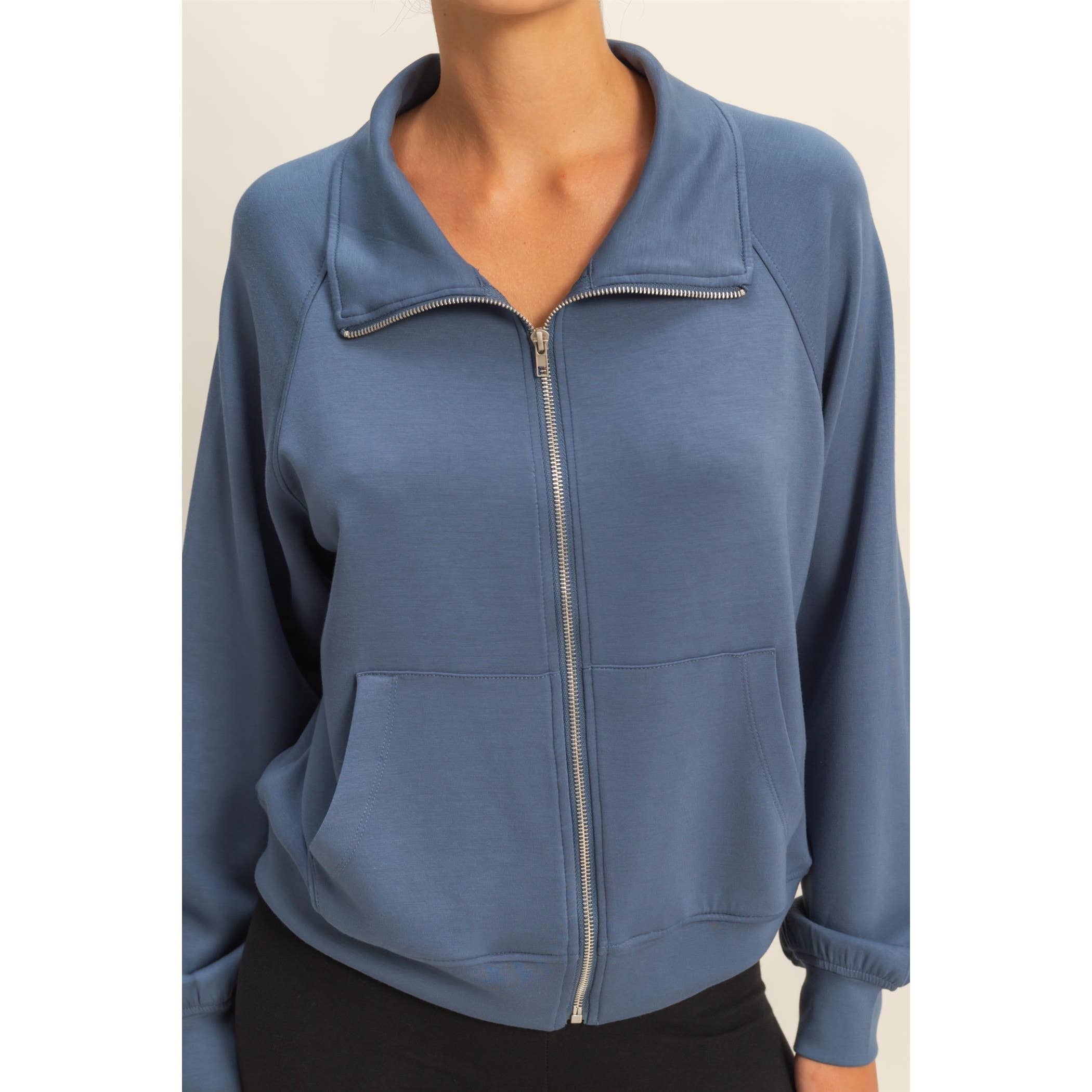 HYFVE – wholesale Jacket – Women's – Double Knit High Neck Long Sleeve Zippered Jacket17