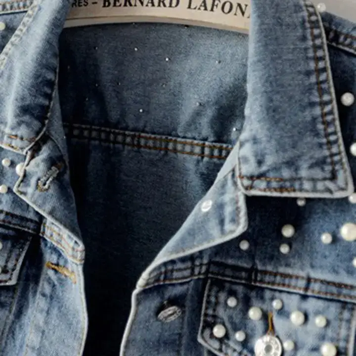 Katinki - Wholesale Denim Jacket - Women's - Pearl Embellished Denim Jacket3