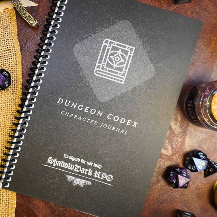 Dungeon Codex Shadowdark RPG Character Journal for wholesale by Minva Tabletop Design Co