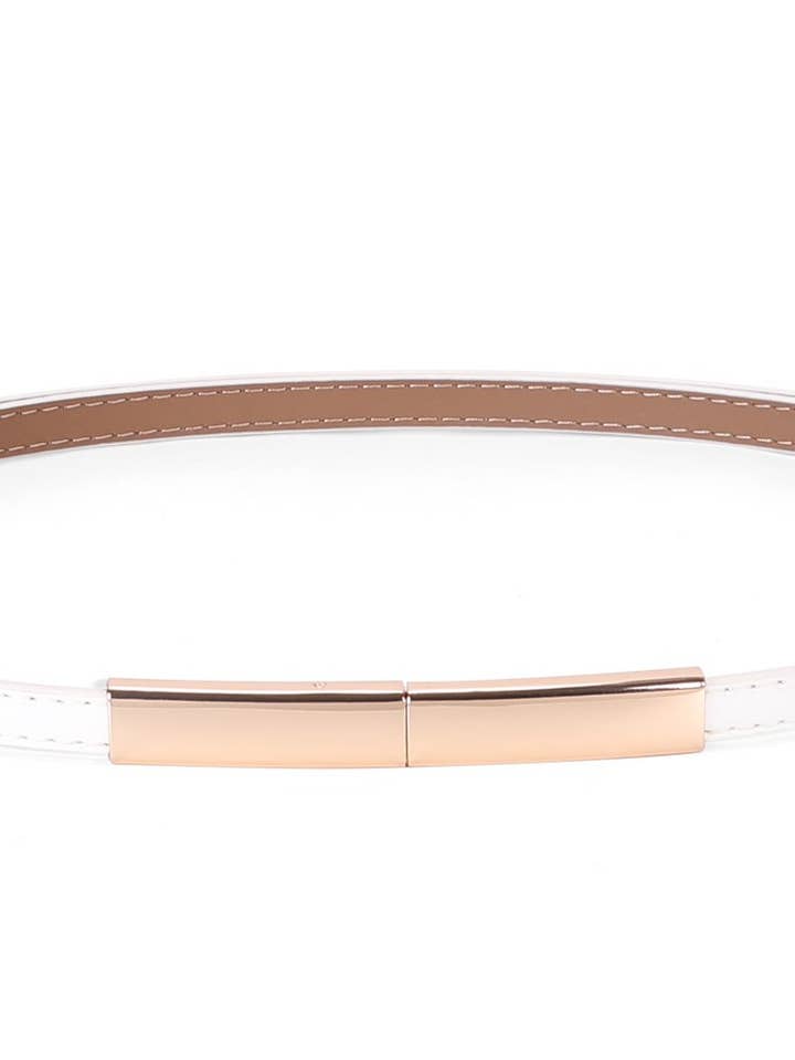 Ingot Smart Belt - White Leather for wholesale by Nora Gardner